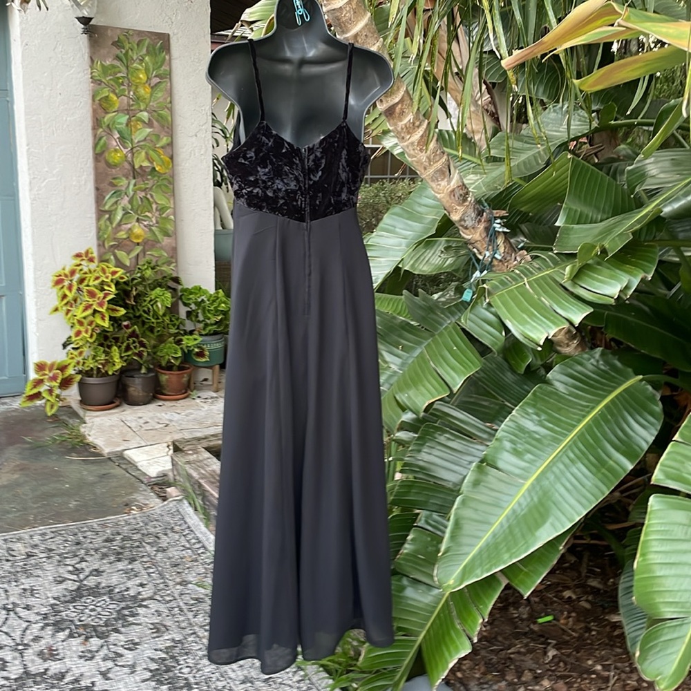 Vintage crushed velvet mixed media slip dress - Picture 4 of 7